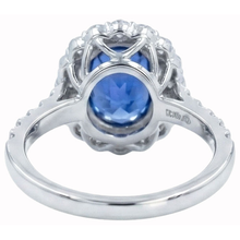 Oval 6 Carat Halo Sapphire Engagement Ring
