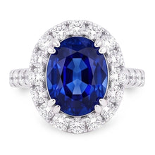 Oval 6 Carat Halo Sapphire Engagement Ring