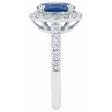 Oval 6 Carat Halo Sapphire Engagement Ring