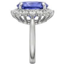 Oval AAA Tanzanite And Natural Earth Mined DIAMOND ( NOT LAB GROWN )s 8 Carat Ring New White Gold 14K