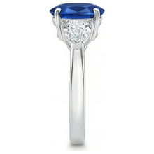 natural oval sapphire 3.50ct ring profile view