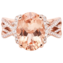 natural round morganite 9.25ct ring side angle