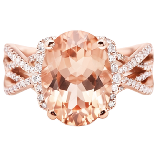 natural round morganite 9.25ct ring side angle