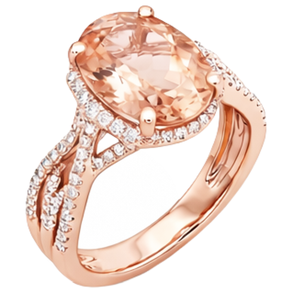 natural round morganite 9.25ct ring top view