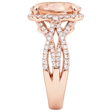 natural round morganite 9.25ct ring profile view