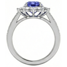 natural round tanzanite 3.75ct ring top view