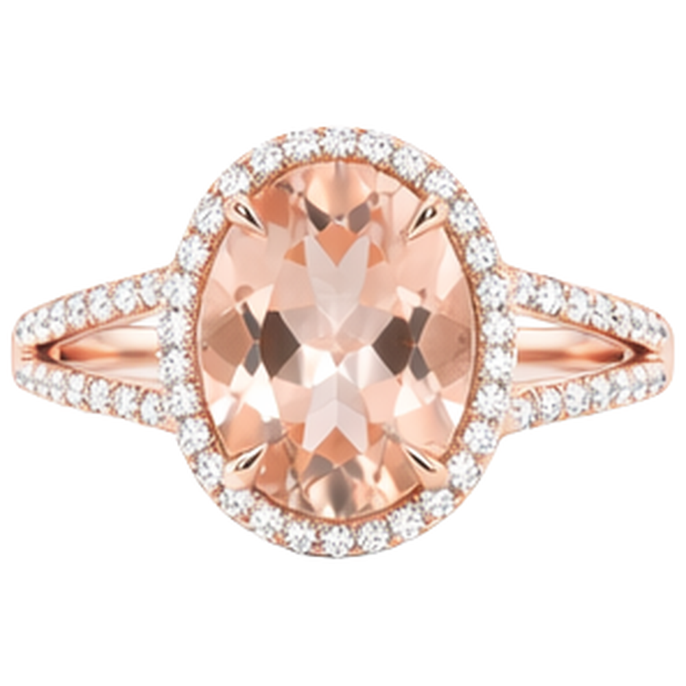 natural round morganite 19.75ct ring side angle