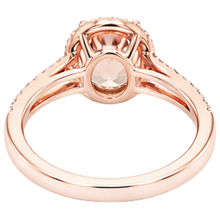 natural round morganite 19.75ct ring with diamond accents