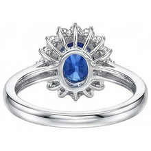 Oval And Round Cut 4 Ct Sri Lanka Sapphire Natural Earth Mined DIAMOND ( NOT LAB GROWN )s Halo Ring