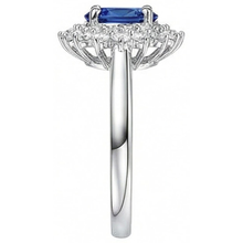 Oval And Round Cut 4 Ct Sri Lanka Sapphire Natural Earth Mined DIAMOND ( NOT LAB GROWN )s Halo Ring
