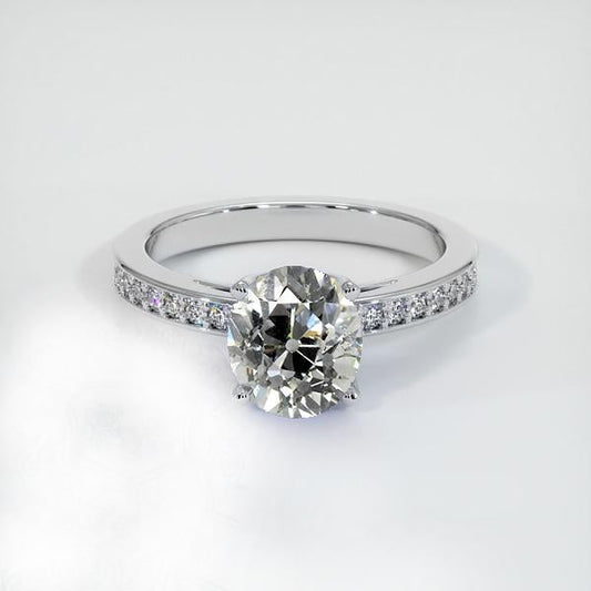 Oval Anniversary Natural Old Miner Diamond Ring Channel Set 3.25 Carats