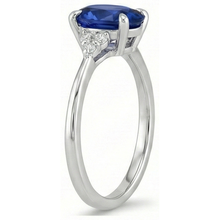 natural round sapphire 3ct ring profile view
