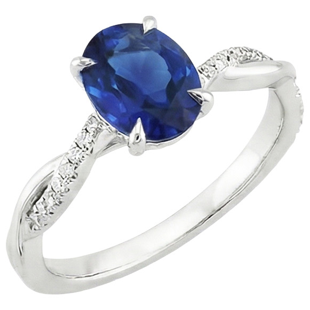 natural round sapphire 6ct ring top view