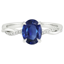 natural round sapphire 6ct ring close up detail