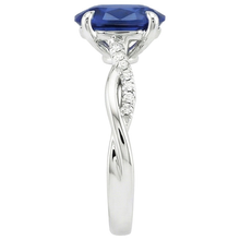 natural round sapphire 6ct ring profile view