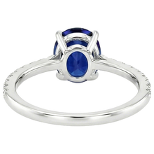 Oval Blue Sapphire Natural Earth Mined Diamond Engagement Ring Claw Prong Setting 6 Carats