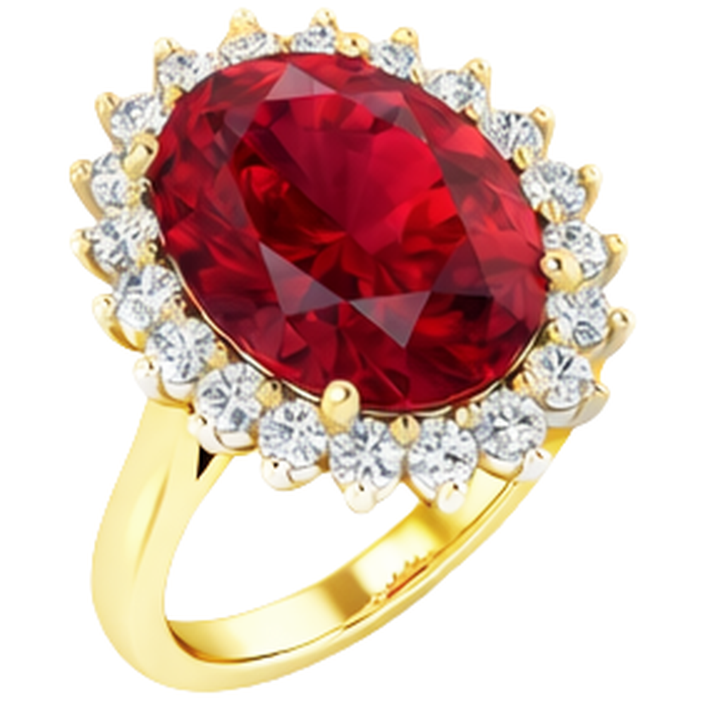 Oval Burma Ruby Natural Earth Mined Diamond Flower Style Ring 10.50 Carats Two Tone Gold