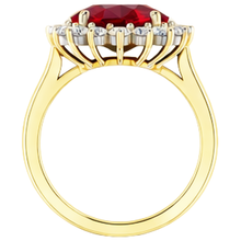 Oval Burma Ruby Natural Earth Mined Diamond Flower Style Ring 10.50 Carats Two Tone Gold