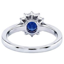 natural round sapphire 2.50ct ring profile view