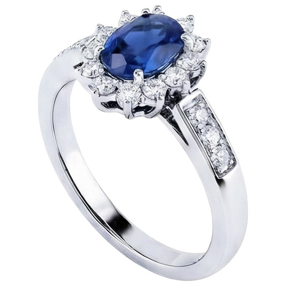 natural round sapphire 2.50ct ring close up detail