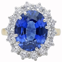 Oval Ceylon Sapphire Natural Earth Mined DIAMOND ( NOT LAB GROWN )s 8.51 Ct Ring Two Tone White Gold 14K