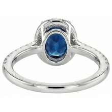 Oval Ceylon Sapphire Ring Natural Earth Mined Diamond Wedding White Gold 14K 2.75 Ct