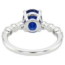 Oval Ceylon Sapphire Wedding Ring With Round Natural Earth Mined Diamonds Accents 5 Carats