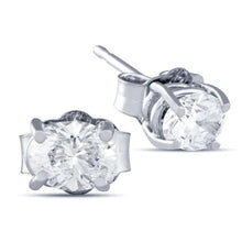 Oval Cut 3 Ct. Real Diamond Stud Earrings White Gold Fine Jewelry