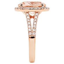 Oval Cut 33.75 Ct Morganite With Natural Earth Mined Diamonds Wedding Ring