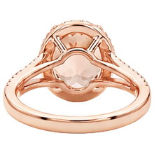 Oval Cut 33.75 Ct Morganite With Natural Earth Mined Diamonds Wedding Ring
