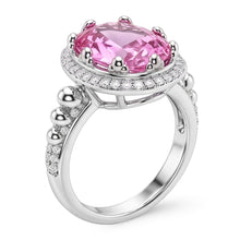 Oval Cut 36.00 Carat Big Pink Kunzite Ring White Gold 14K