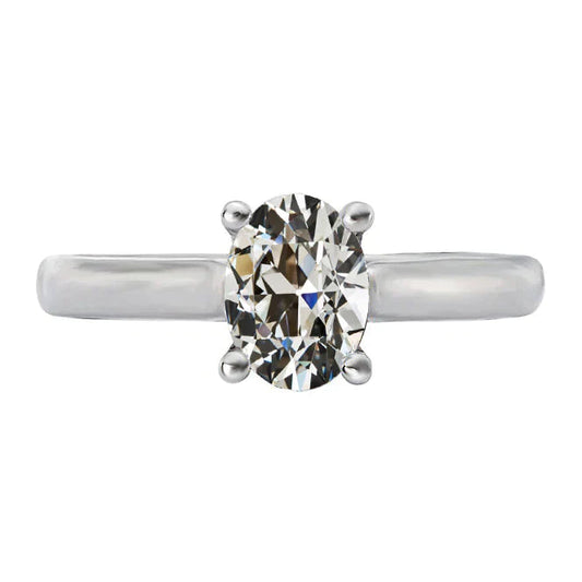 Oval Cut 4 Carat Real Diamond Solitaire Ring