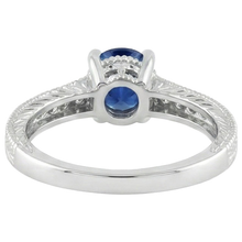 natural round sapphire 1.85ct ring profile view