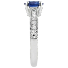 natural round sapphire 1.85ct ring top view