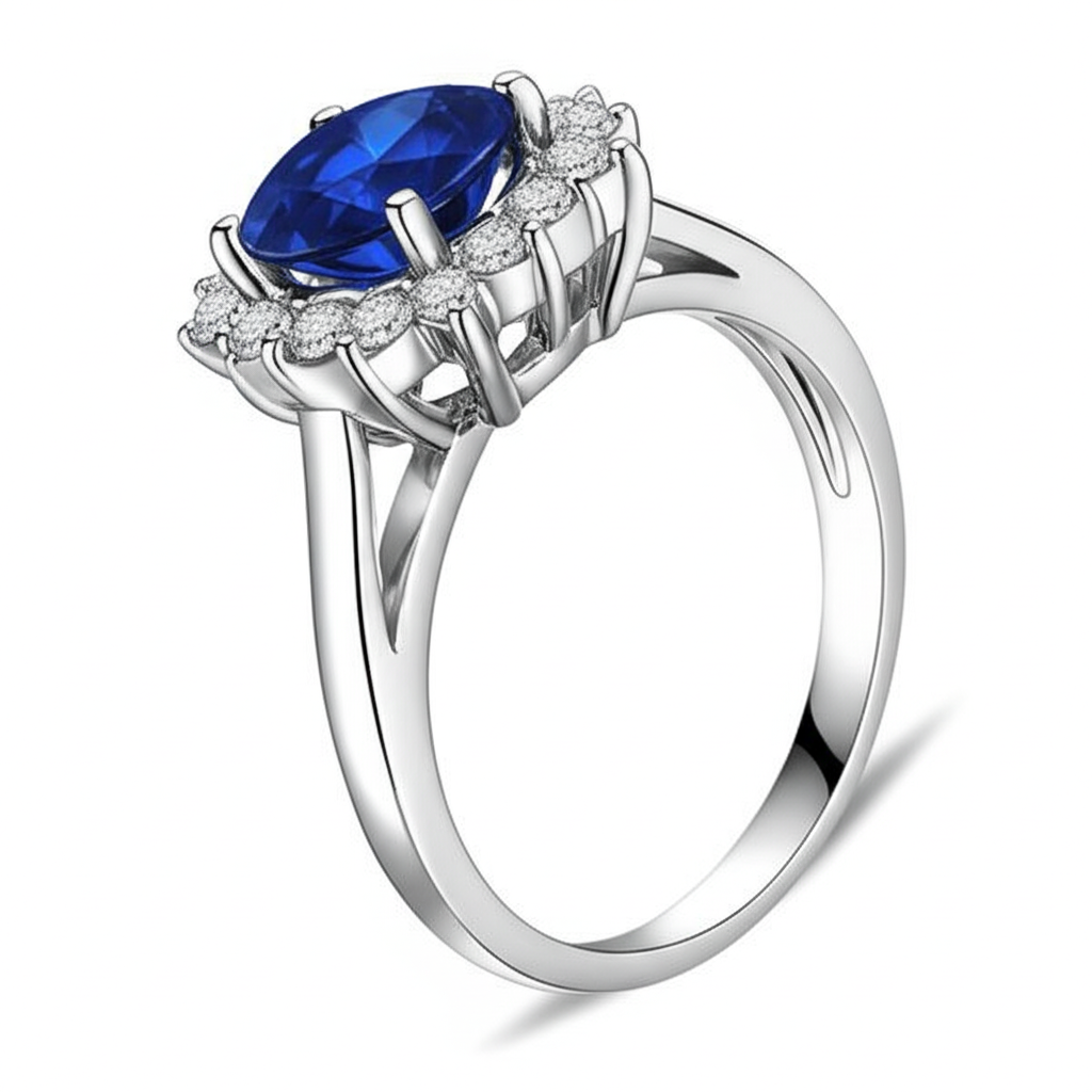 Oval Cut Burmese Sapphire Ring