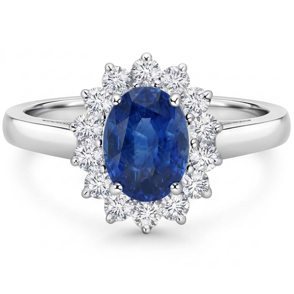 Oval Cut Burmese Sapphire Ring