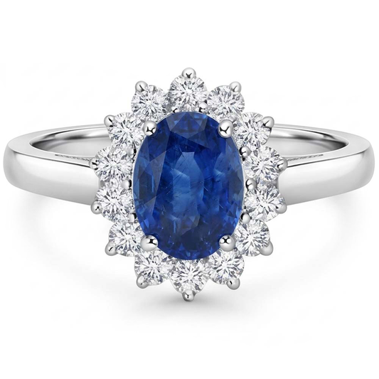 Oval Cut Burmese Sapphire Ring