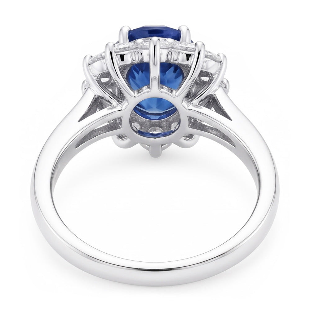 Oval Cut Burmese Sapphire Ring