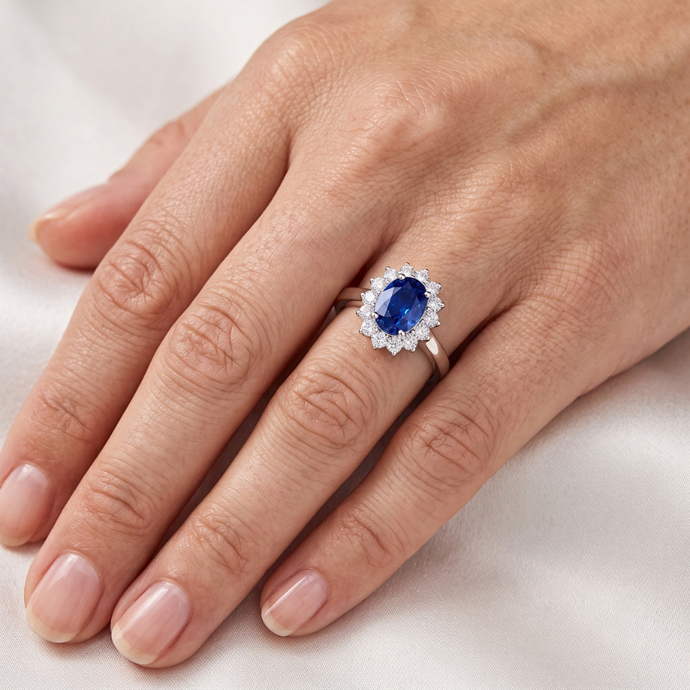 Oval Cut Burmese Sapphire Ring