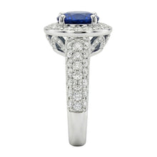 Oval Cut Ceylon Sapphire With Round Natural Earth Mined Diamonds 4 Ct Ring White