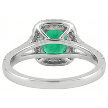 Dazzling Colombian Emerald Gemstone Ring 2 ct – back view