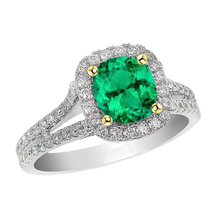 Earth-Mined Colombian Emerald Gemstone Ring – main view
