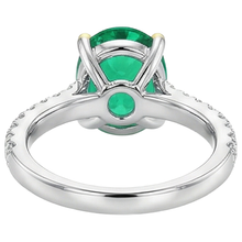 Real Fine Emerald Colored Stone Ring – back view