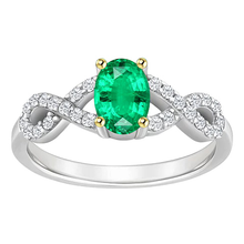 Sparkling Fine Emerald Colored Stone Ring 1 ct – main view