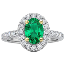 Real Colombian Emerald Precious Stone Ring 2.50 ct Two-Tone 14K Gold – side view