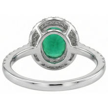 Oval Cut Green Emerald Halo Round Natural Earth Mined DIAMOND ( NOT LAB GROWN ) Gemstone Ring 4.35 Carat WG 14K