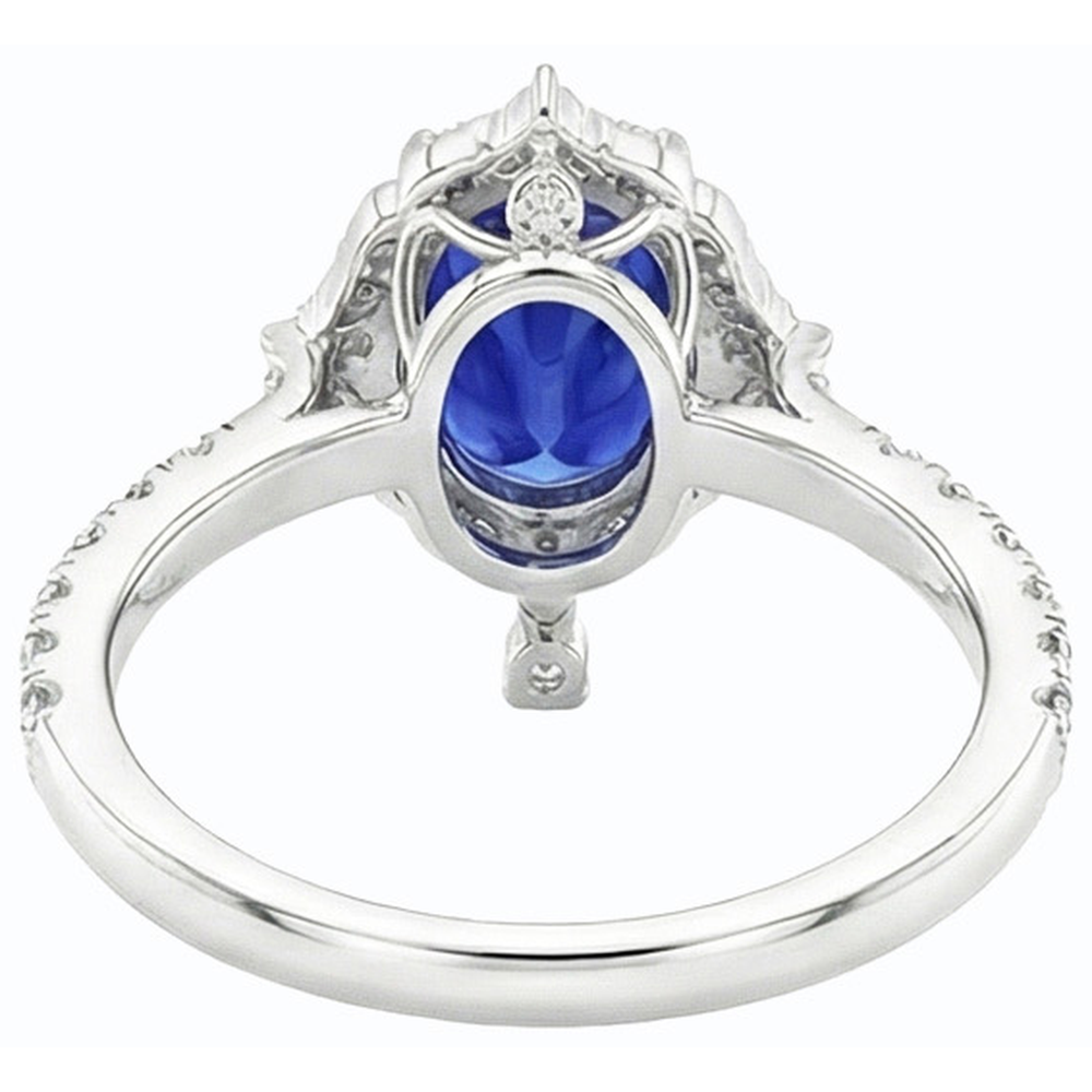 natural round sapphire 5.50ct ring side angle