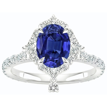 natural round sapphire 5.50ct ring close up detail