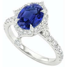 natural round sapphire 5.50ct ring top view
