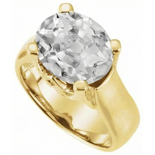 Diamond Antique Cushion Solitaire Engagement Ring in 14K Yellow Gold – front view